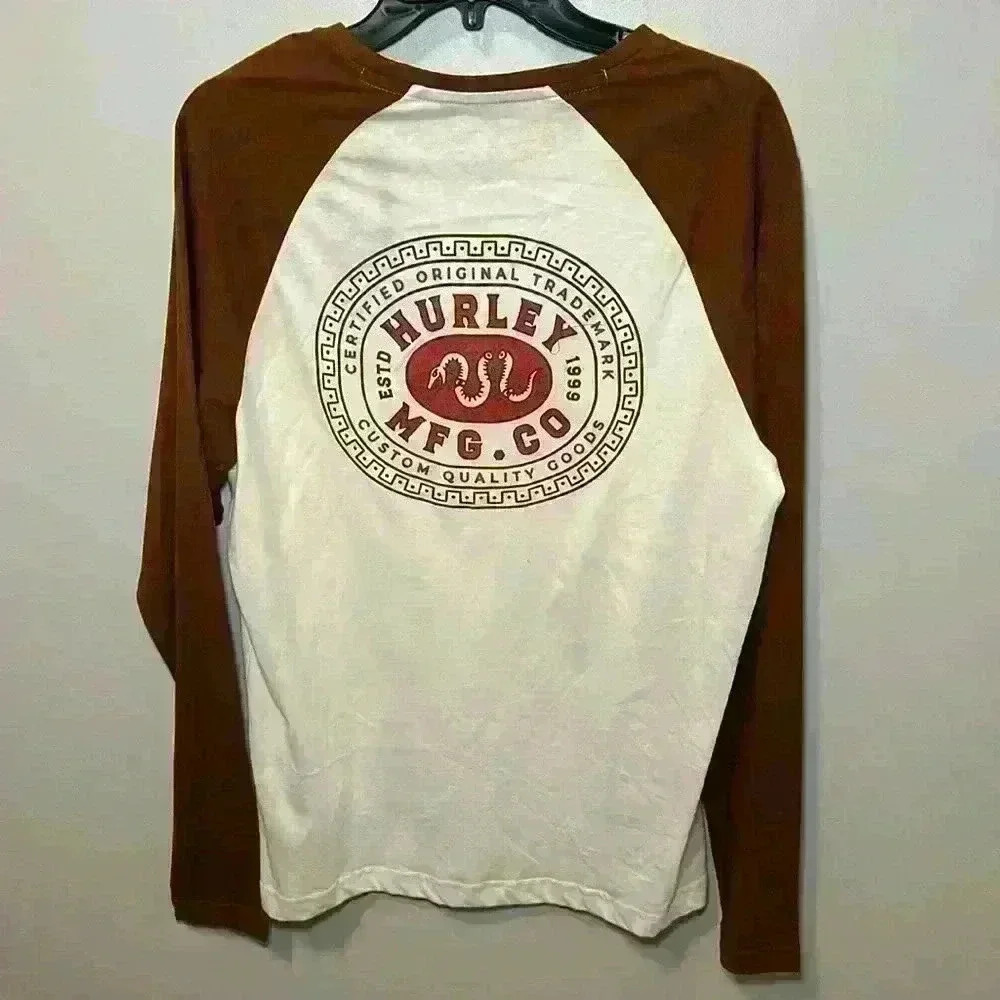 Hurley NWT Barely Bone Long Sleeve Rattler Jersey Raglan Mens Size Small - Picture 2 of 10